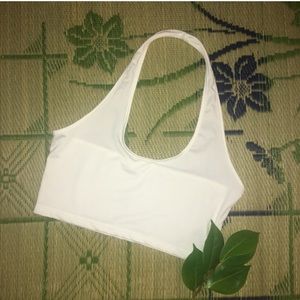 White Low Cut Halter Top